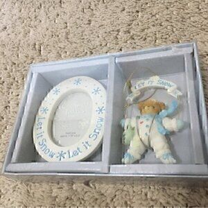 Cherished Teddies photo frame and Christmas ornament